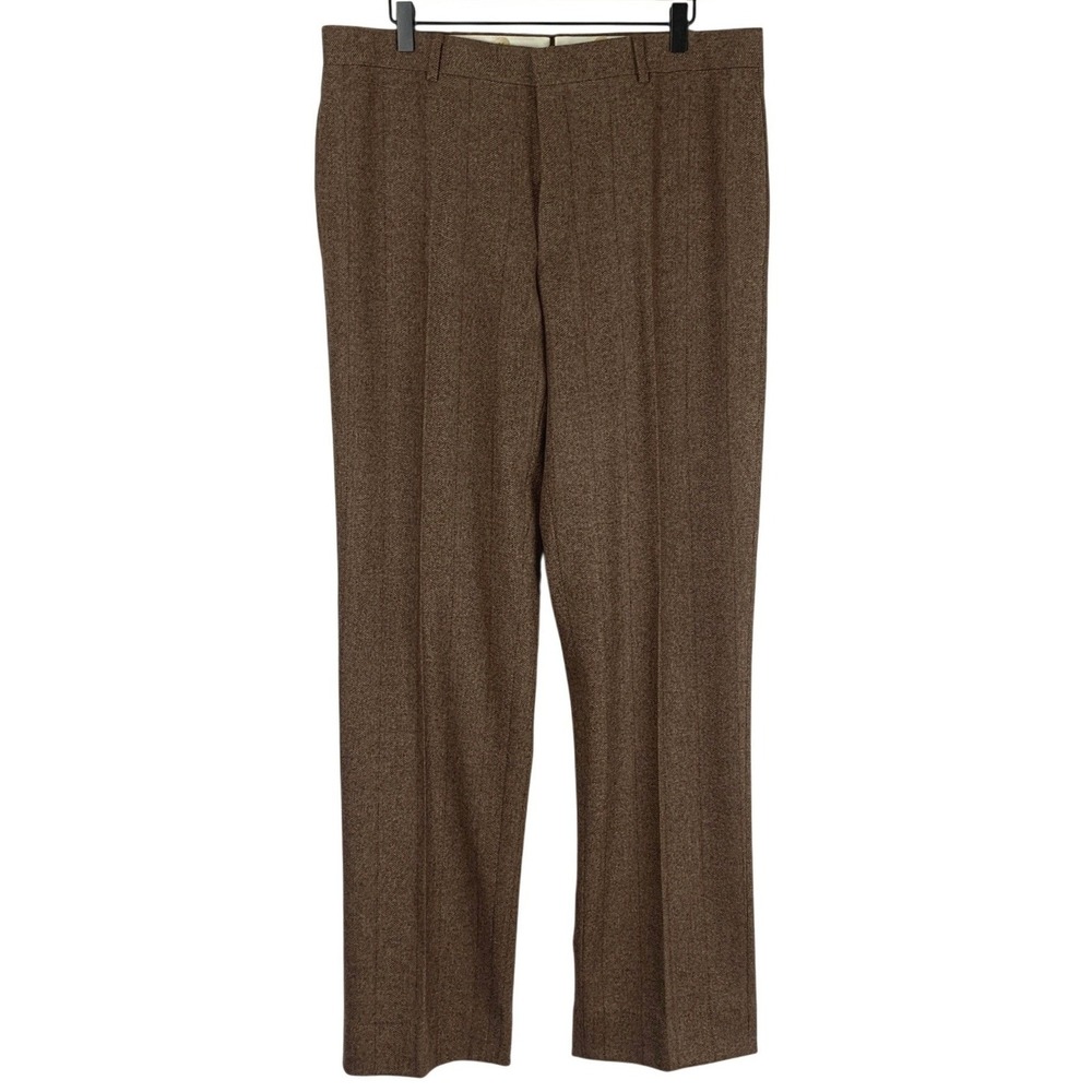 NEW POLO Ralph Lauren ITALY Preston Herringbone Virgin Wool Pants 36R Brown $475